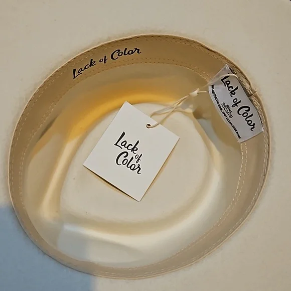 LACK OF COLOR IVY BEVERLY FEDORA HAT WHITE SIZE 55CM (S)